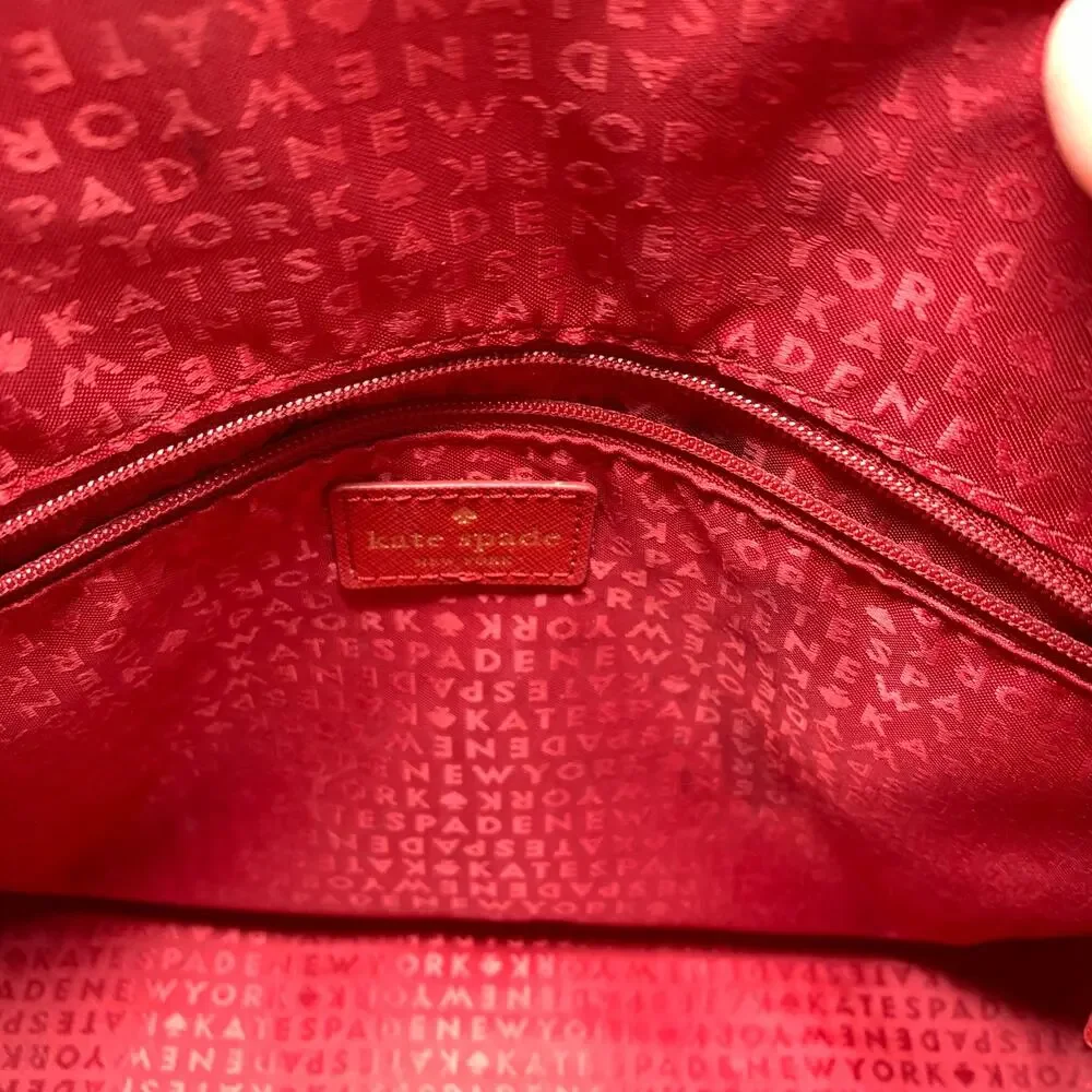 Kate Spade Kirk Park Saffiano Leather Julita Bow Satchel Red Crossbody Strap